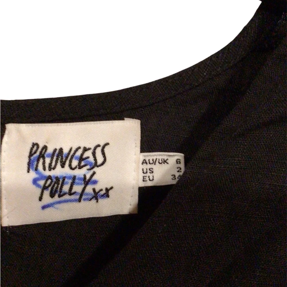 Princess Polly black Joelle side cut out romper  size 2 - Picture 3 of 6